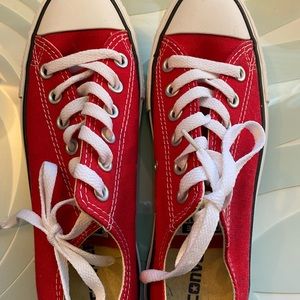 New, never worn red Converse All-Stars. Size 7.5
